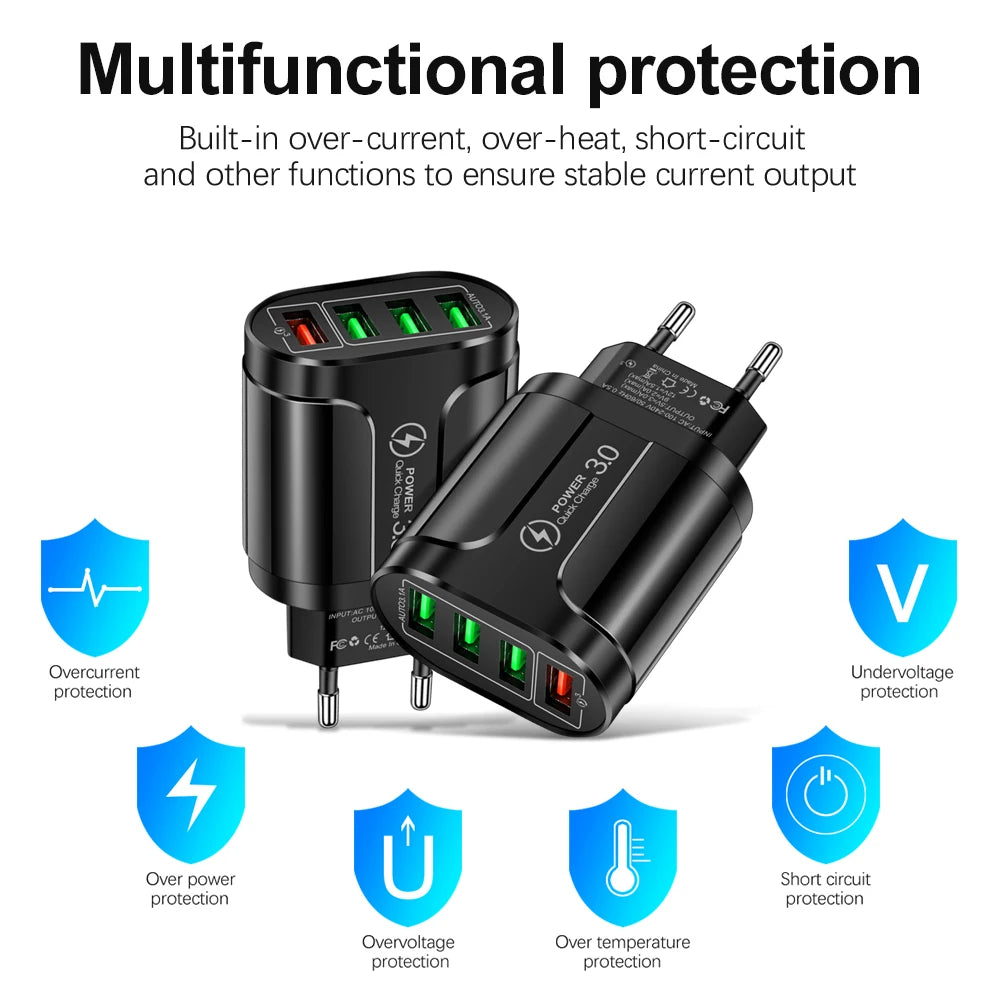 4 USB 45W USB Travel Fast Charger