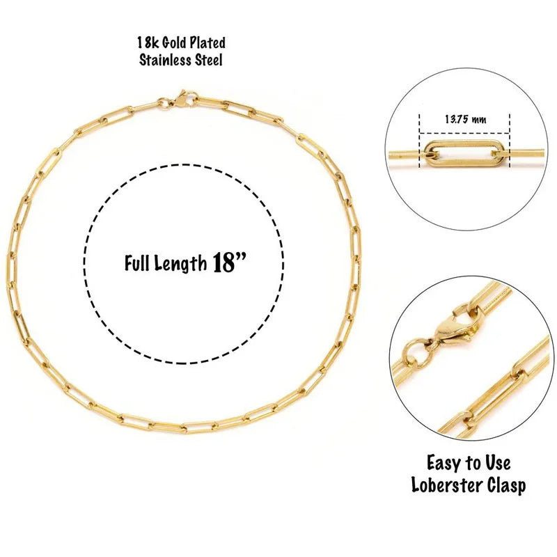 Fashion Paperclip Link Necklace