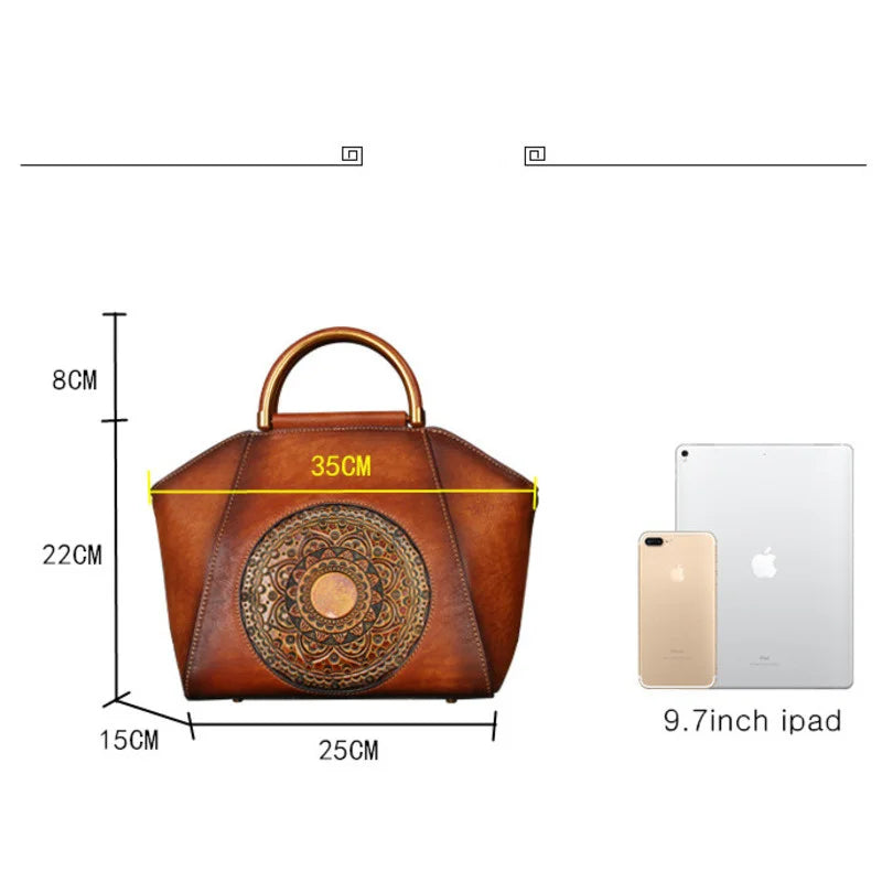 Autumn Elegance Genuine Leather Handbag Collection
