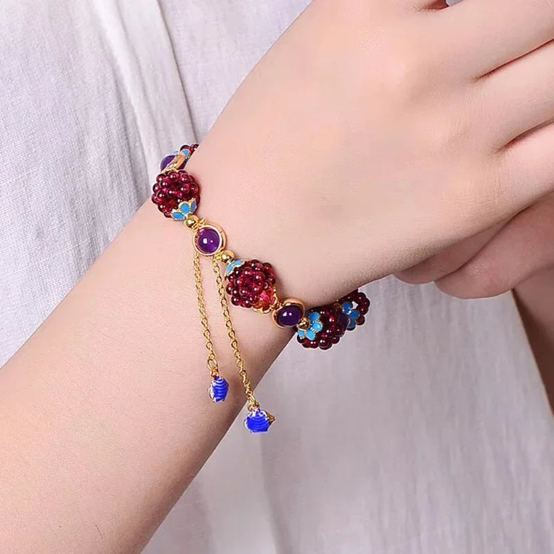 BloomSphere Vintage Garnet Bracelet Collection