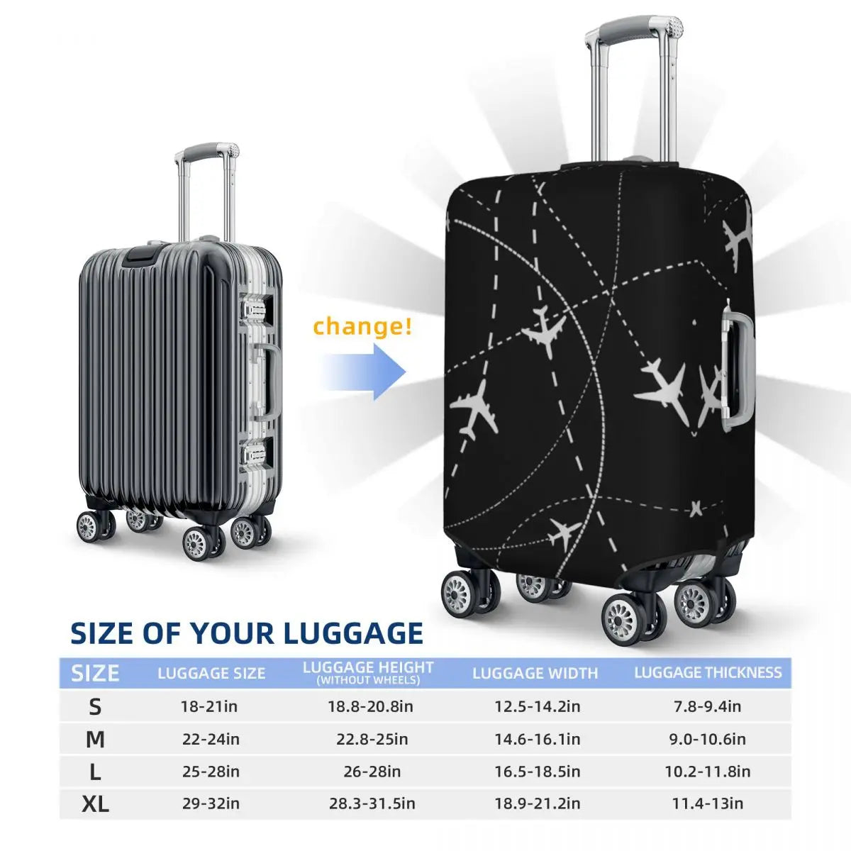 Flight Route Suitcase Protector