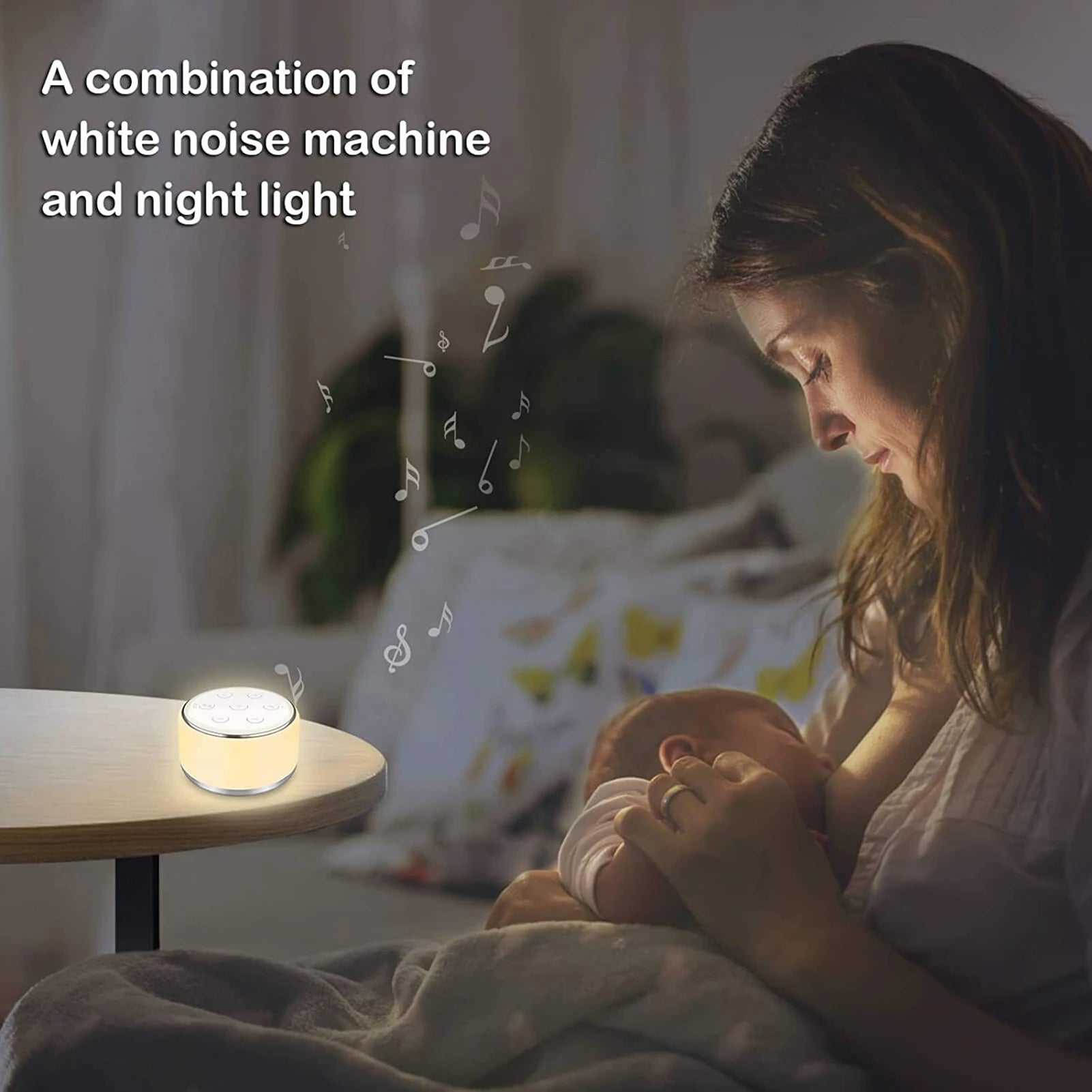 Travel White Noise Machine (7 Night Light Colors & 34 Soothing Sounds)