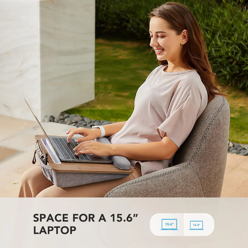 Portable Lap Laptop Desk with Pillow Cushion, Fits up to 15.6-inch Laptop