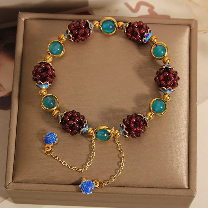 BloomSphere Vintage Garnet Bracelet Collection