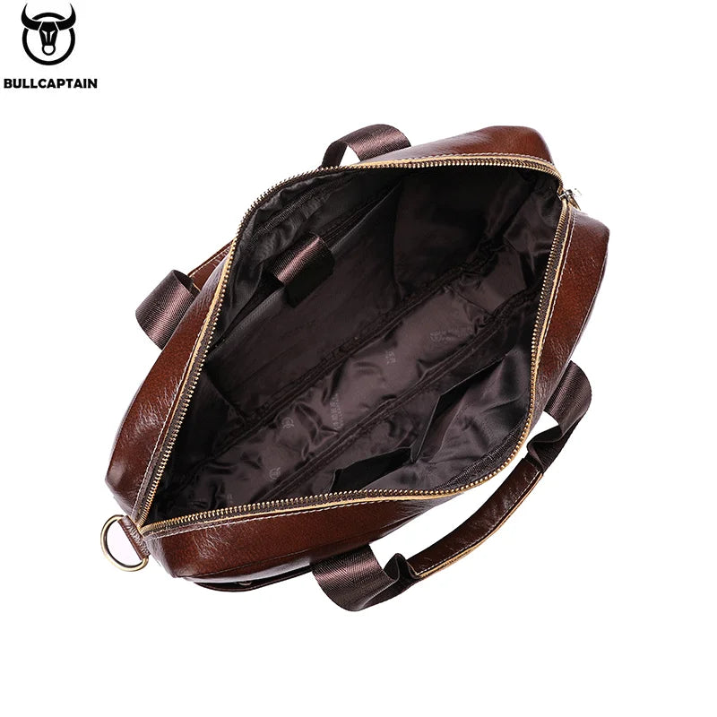 BULLCAPTAIN Leather Laptop Bag
