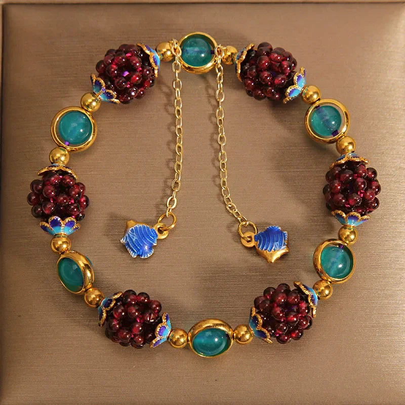 BloomSphere Vintage Garnet Bracelet Collection