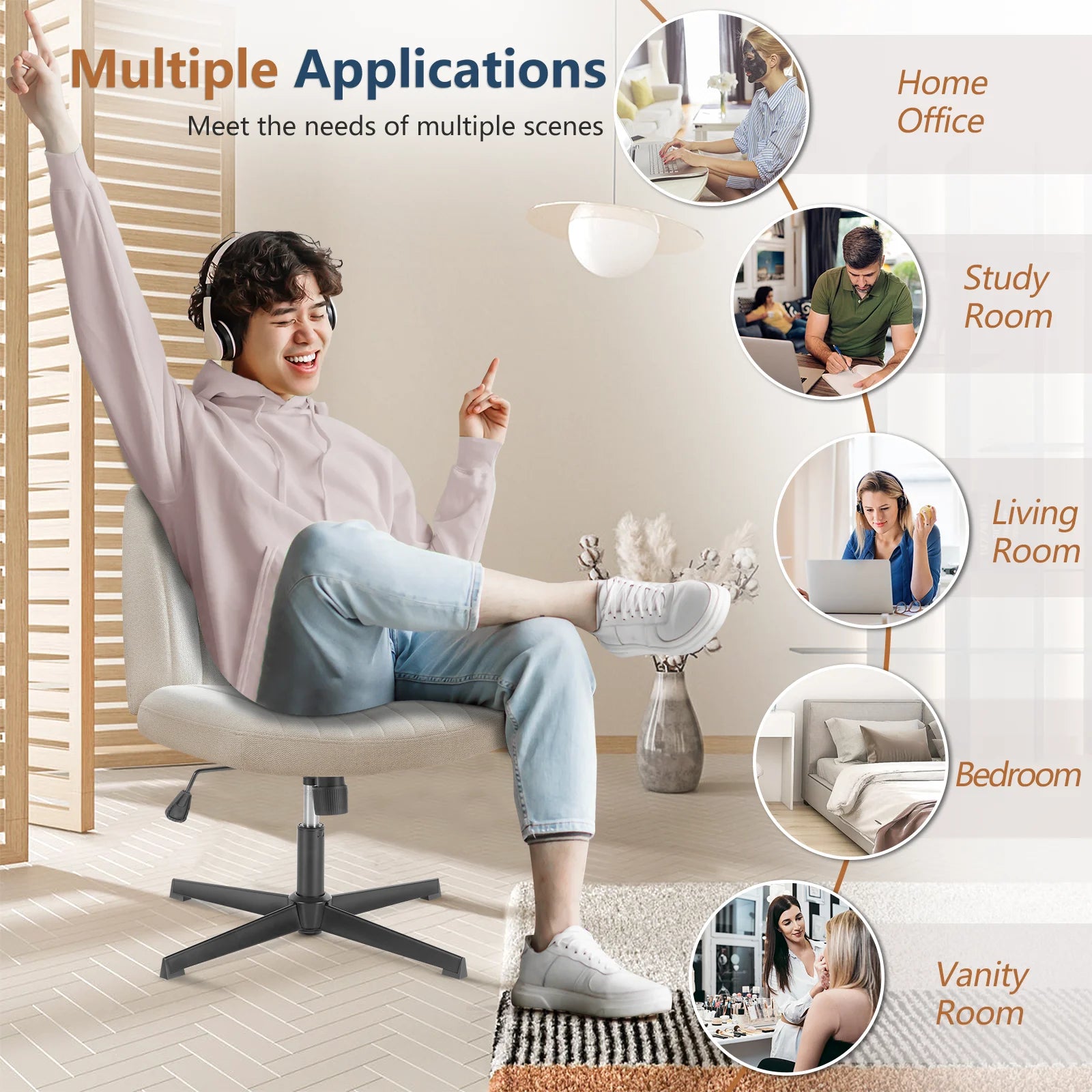 Cross-Legged Office Chair