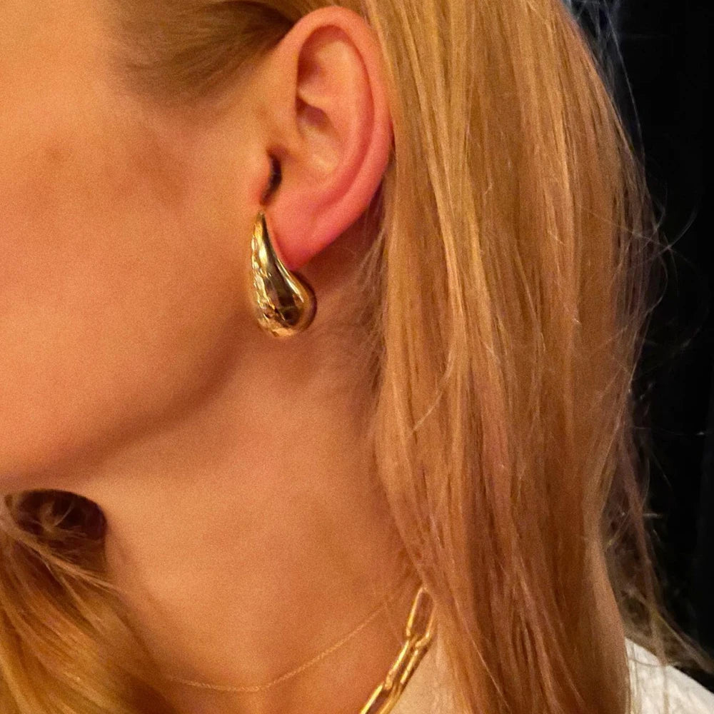 Golden & Silver Teardrop Earrings