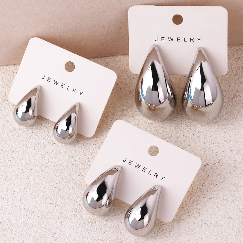 Golden & Silver Teardrop Earrings