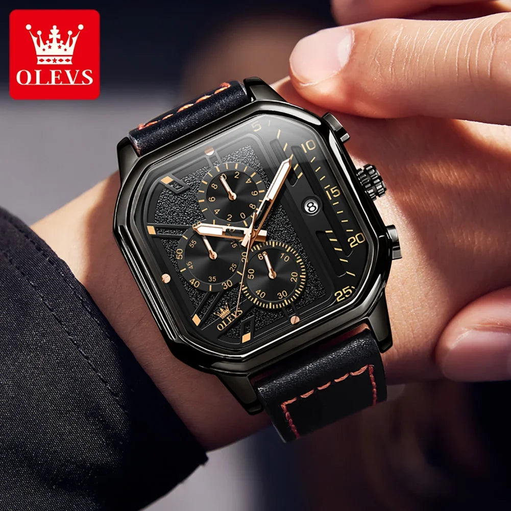 OLEVS Square Quartz Luxury Business Watch Collection