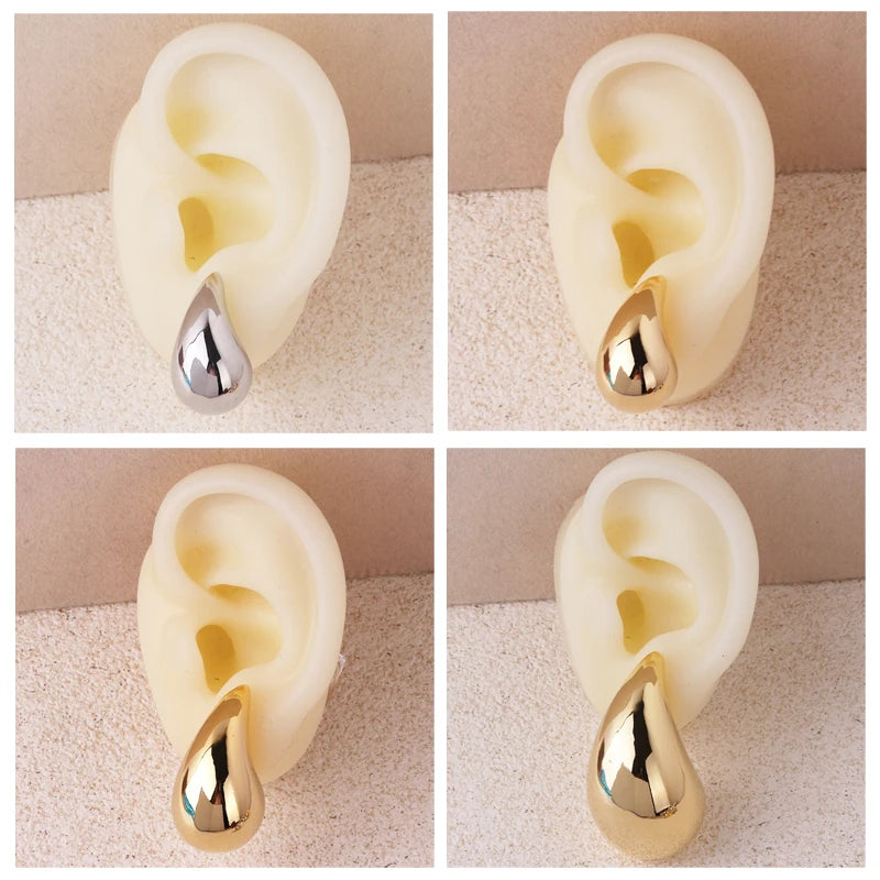 Golden & Silver Teardrop Earrings