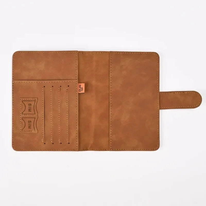 RFID Protected Leather Passport Cover