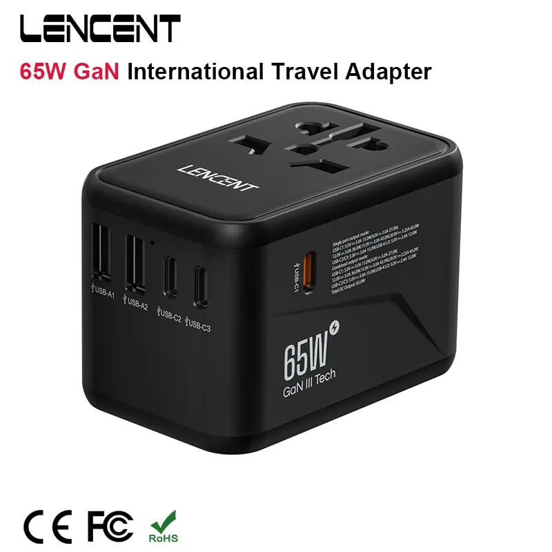 65W/100W International Travel Adapter ( EU, AU, US, & UK)