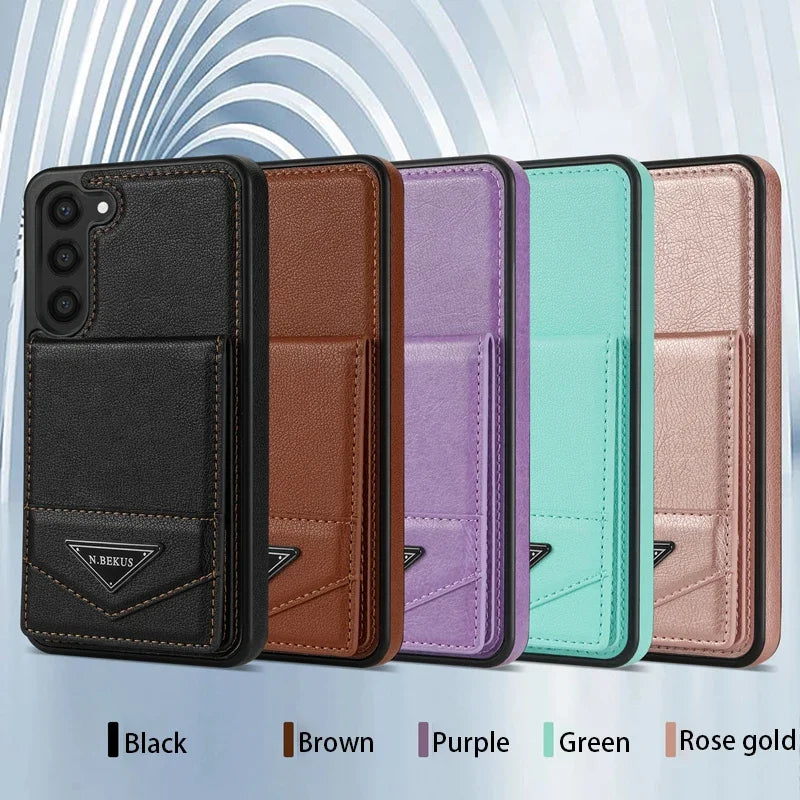 Anti-theft Flip Leather Wallet Case For Samsung