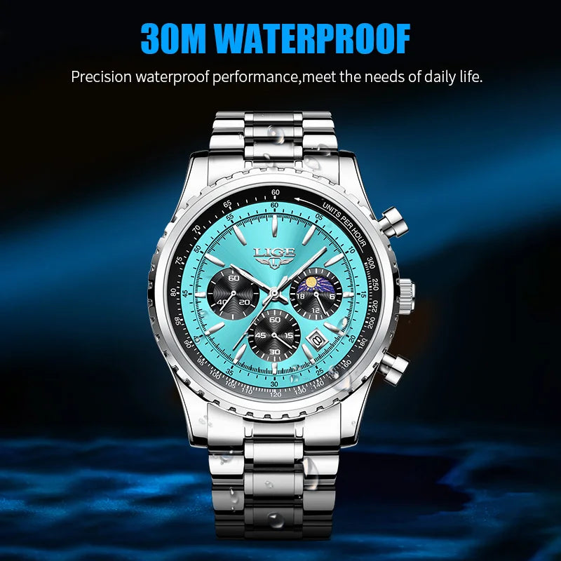 LIGE Luxury Business Quartz Wristwatches