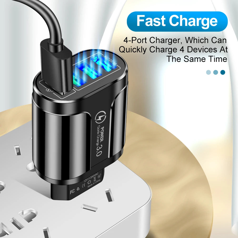 4 USB 45W USB Travel  Fast Charger