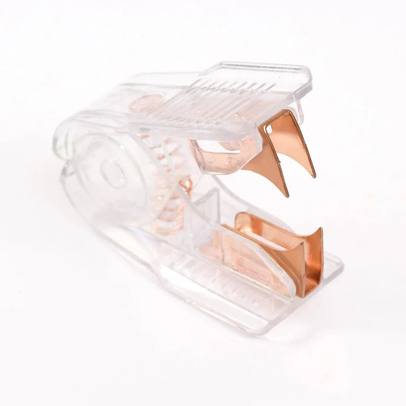 Transparent Rose Gold Stapler, Staple Remover, Staples, and Hole Punch