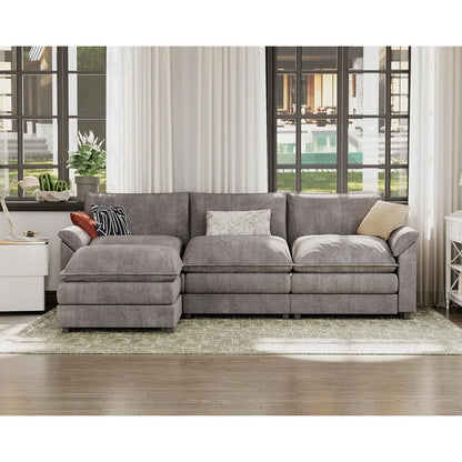 The Isabella Modular Sectional Sofa with Reversible Ottoman