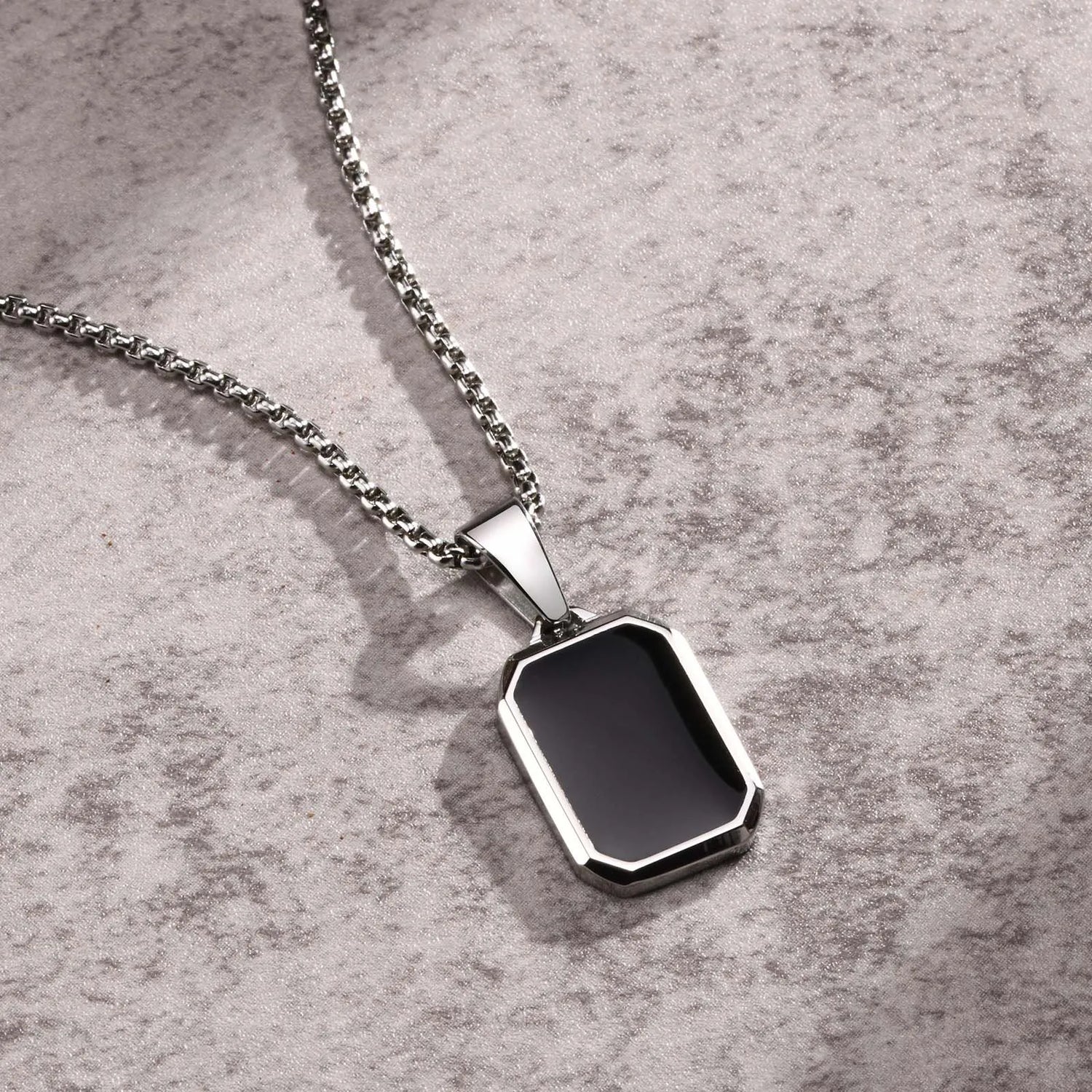 Sleek Geometric Men’s Pendant Necklace