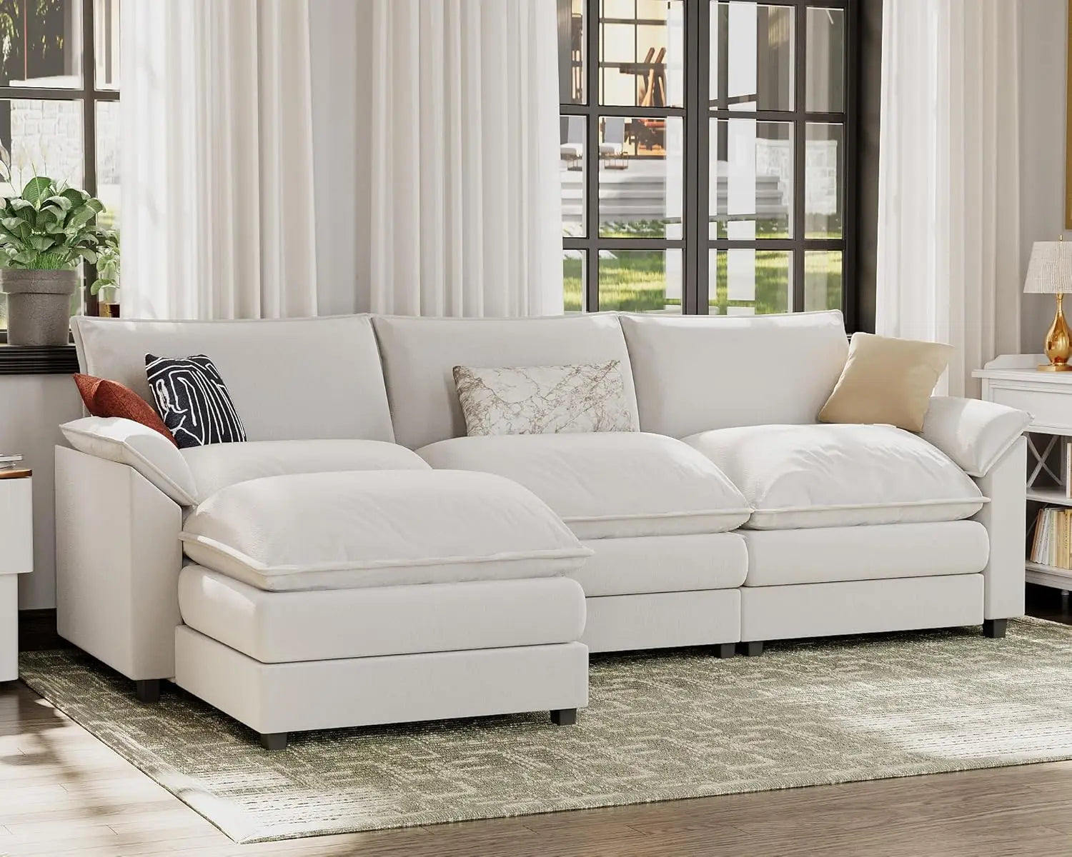 The Isabella Modular Sectional Sofa with Reversible Ottoman