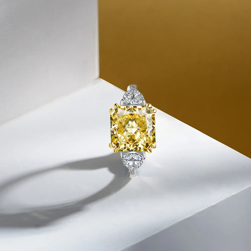 Golden Radiance Zircon Sterling Silver Ring