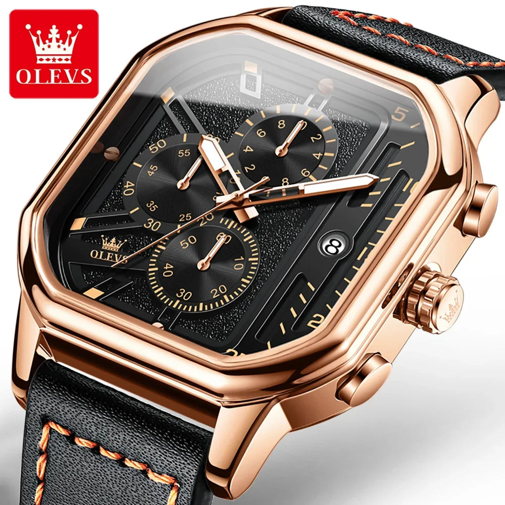 OLEVS Square Quartz Luxury Business Watch Collection