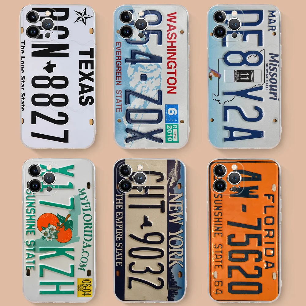 Retro License Plate iPhone Case Collection