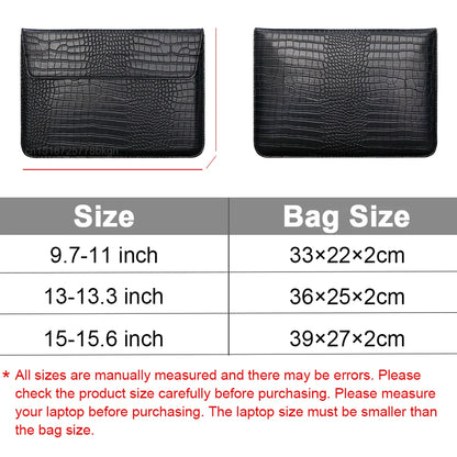 Crocodile Design Premium Laptop Sleeve for Macbook Air Pro 13 Case M1 M2 Notebook Stand Cover 11 14 15 15.6 inch