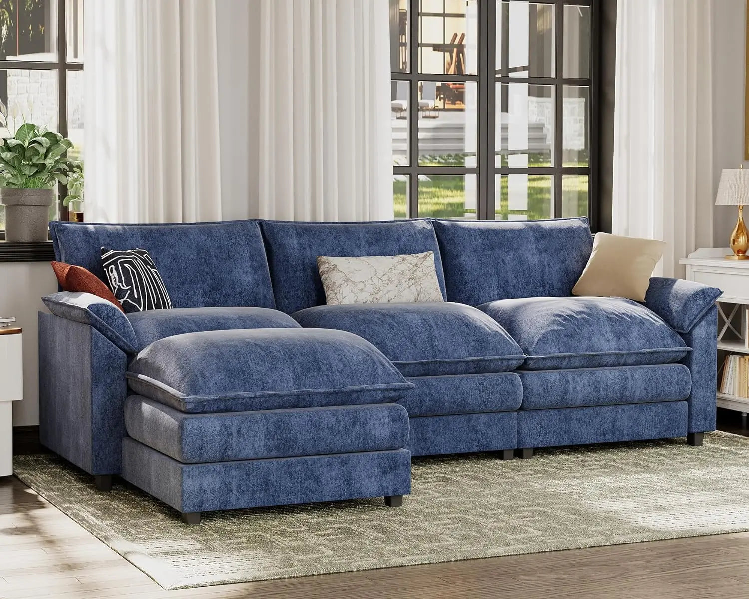 The Isabella Modular Sectional Sofa with Reversible Ottoman