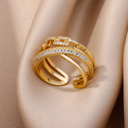 Gold Twist Adjustable Fashion Ring