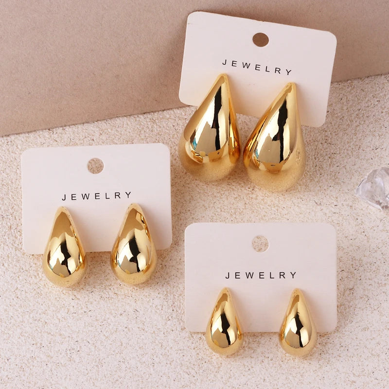 Golden &amp; Silver Teardrop Earrings