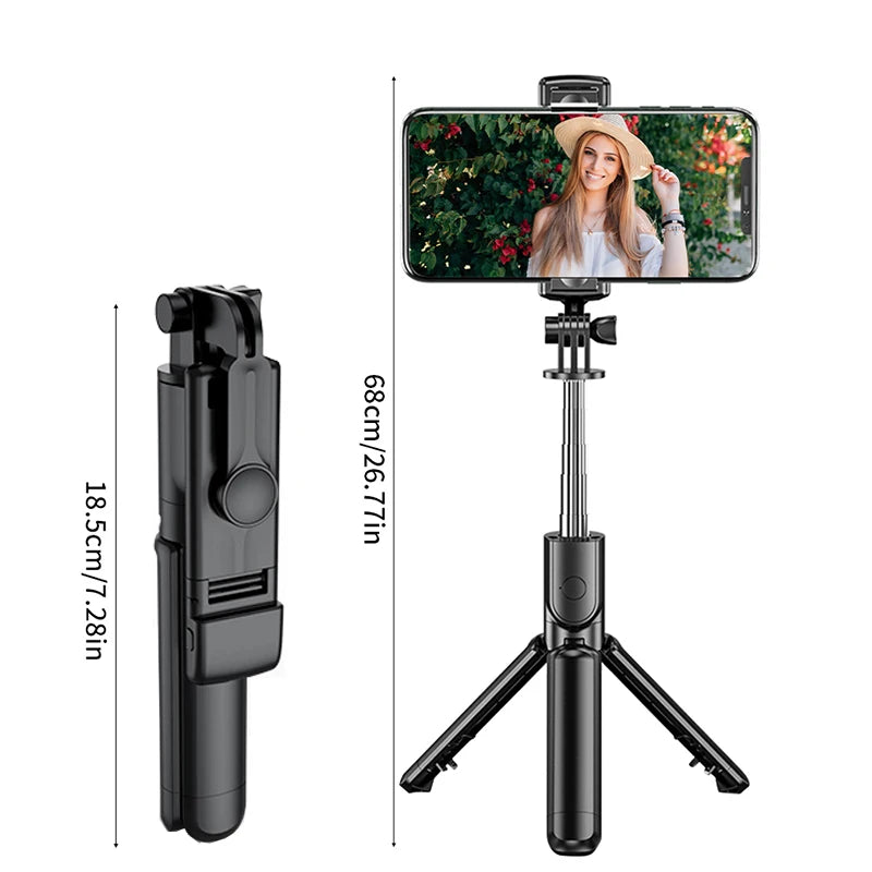 Selfie Stick Tripod Stand with Light Bluetooth Remote