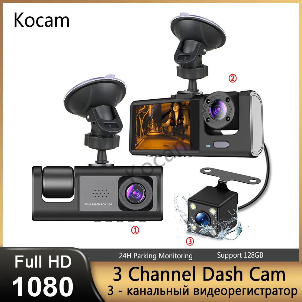 Kocam 3 Channel Dash Cam