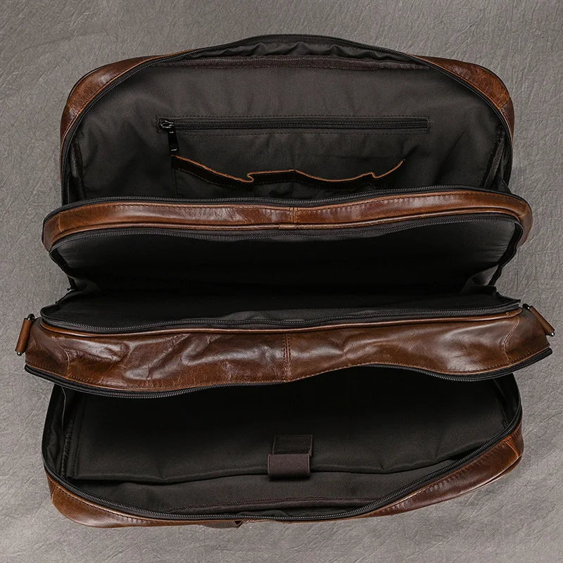 The Executive Voyager Genuine Leather Laptop Travel Briefcase