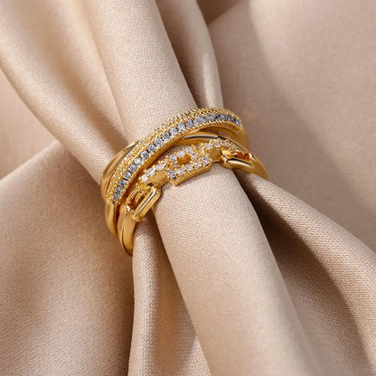 Gold Twist Adjustable Fashion Ring