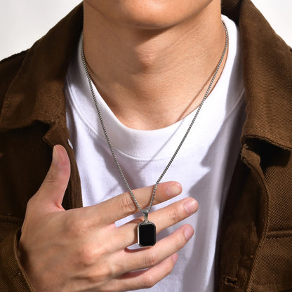 Sleek Geometric Men’s Pendant Necklace