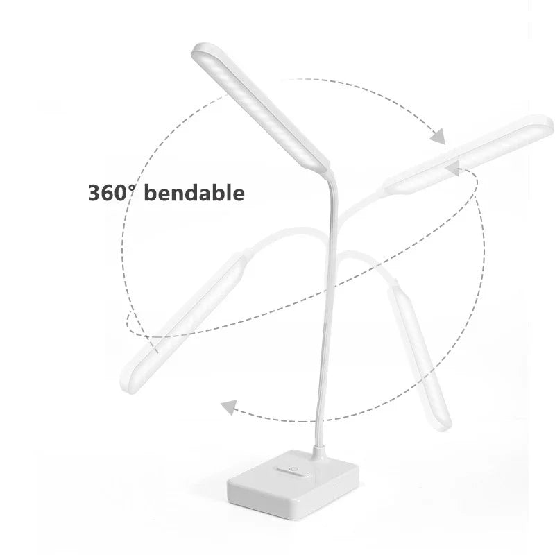 USB Rechargeable Dimmable LED Foldable Desk Lamp