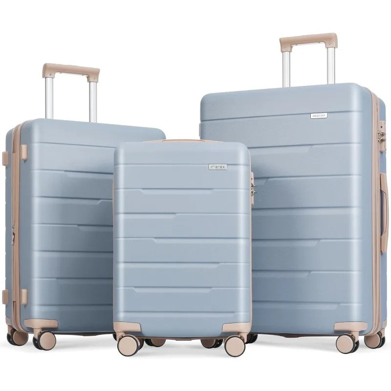 3 Piece Roller Luggage Set with TSA Lock