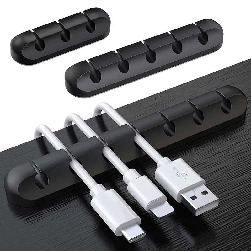 3, 5, 7 Clip Self-Adhesive Cable Desktop USB Charging Cable Holder