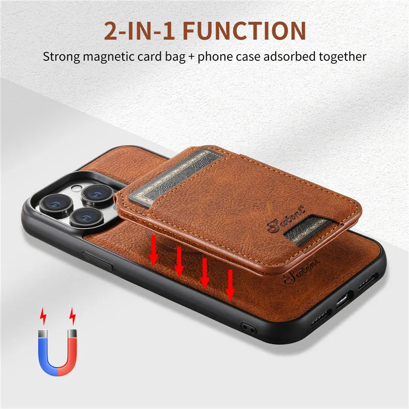 Leather Magsafe Wallet Phone Case