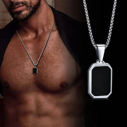 Sleek Geometric Men’s Pendant Necklace