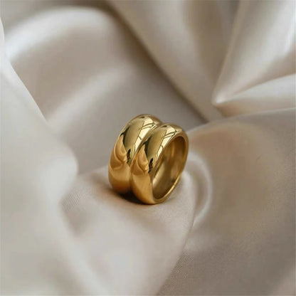 Vintage 18K Gold Plated Stainless Steel Ring