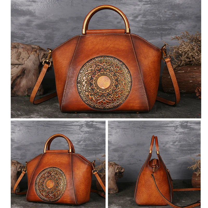 Autumn Elegance Genuine Leather Handbag Collection