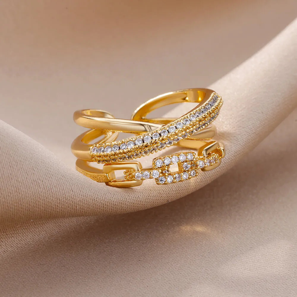 Gold Twist Adjustable Fashion Ring