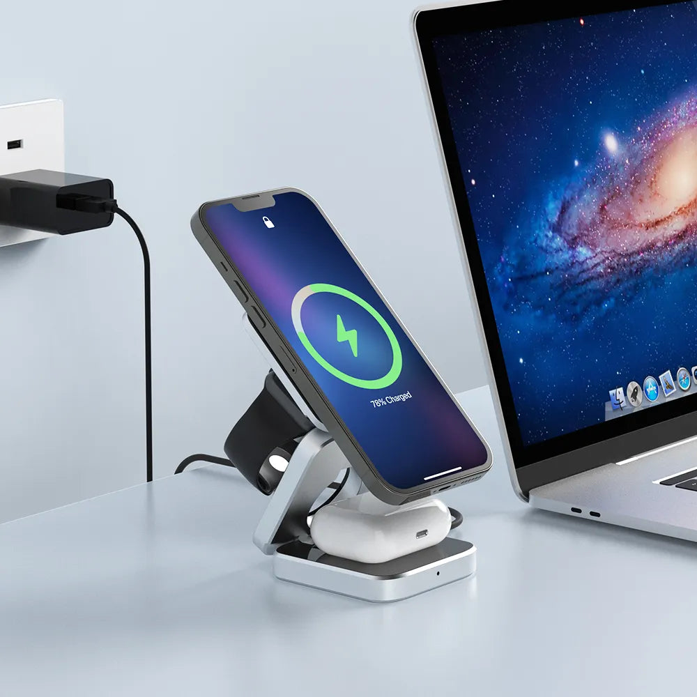 Foldable 3-in-1 Wireless Charger