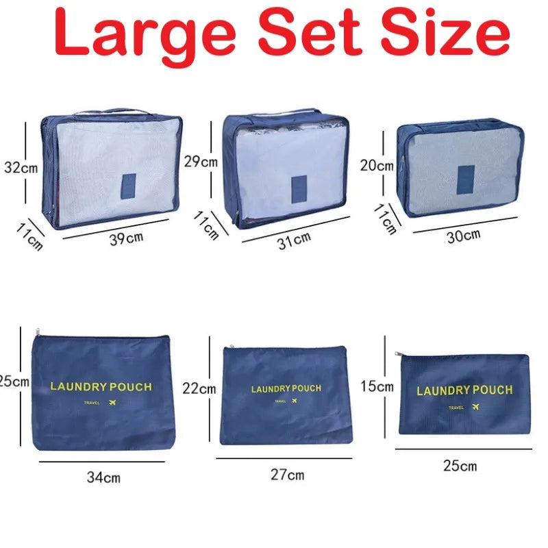 6 Piece Travel Storage Organizer Bags