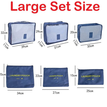 6 Piece Travel Storage Organizer Bags