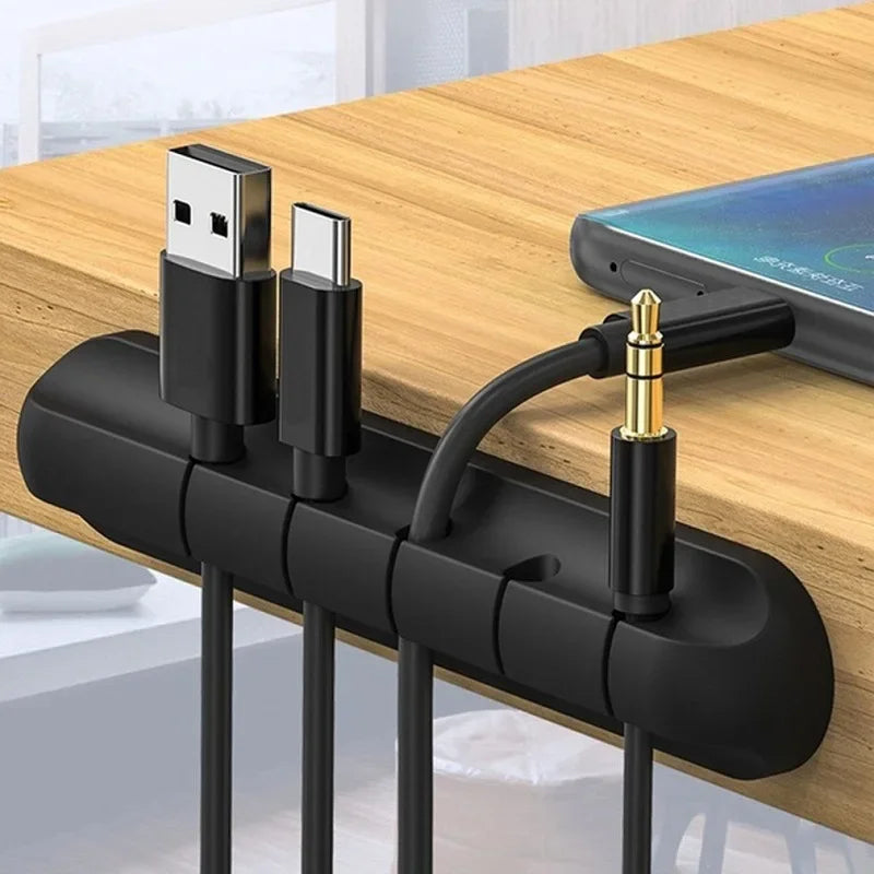 3, 5, 7 Clip Self-Adhesive Cable Desktop USB Charging Cable Holder