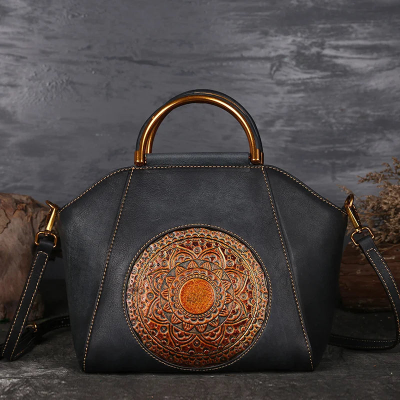 Autumn Elegance Genuine Leather Handbag Collection