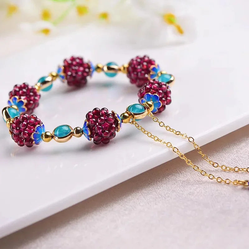 BloomSphere Vintage Garnet Bracelet Collection